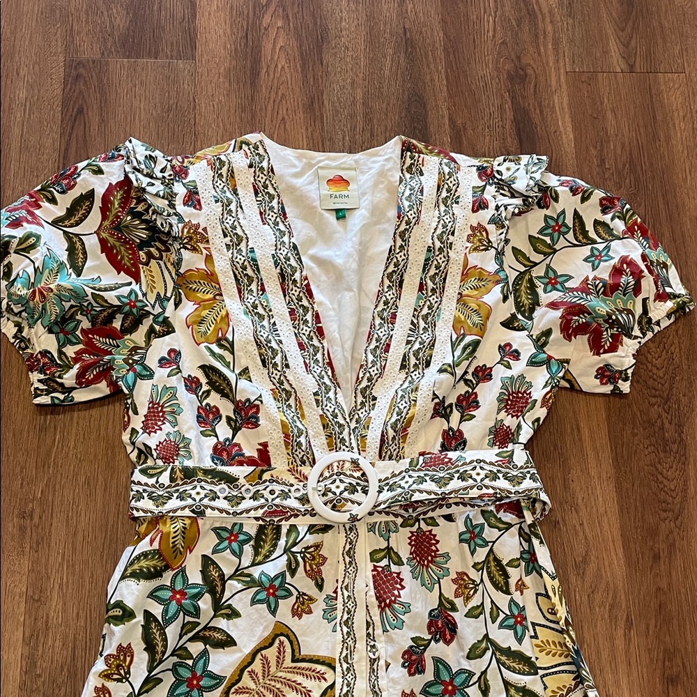Farm Rio Botanicals Cotton Midi Dress - Picture 5 of 8